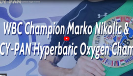 Campeón de la WBC Marko Nikolic & Macy - pan cámara hiperbárica de oxígeno